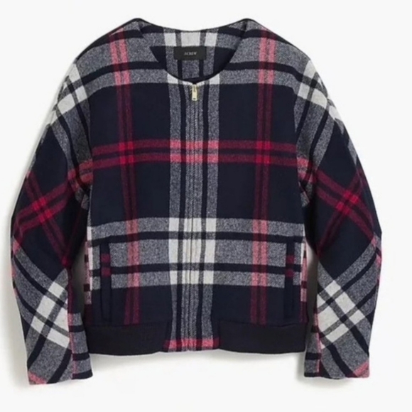 J.CREW Plaid Wool Bomber Jacket Women's Small, worn twice - Picture 5 of 5